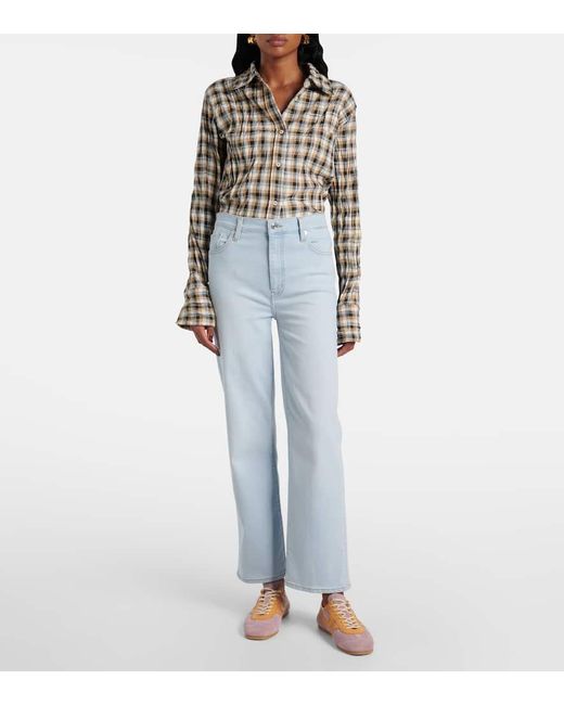 FRAME Blue Le Sleek High-Rise Straight Jeans