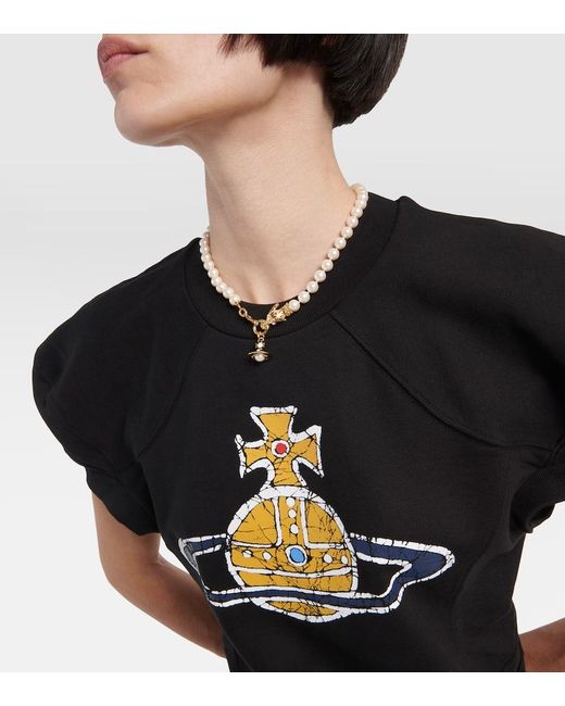 Abito T-shirt Orb in jersey di cotone di Vivienne Westwood in Black