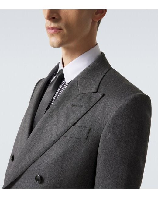 Tom Ford Gray Mouline Wool Twill Blazer for men