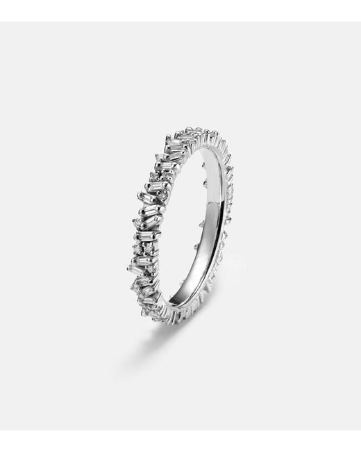 Suzanne Kalan White Icon Mini 18Kt Tech Ring Jackets With Diamonds