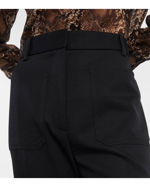 Nili Lotan Black Christophe Virgin Wool Wide-leg Pants
