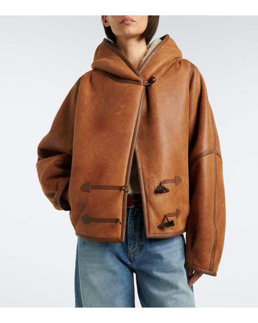Isabel Marant Brown Amiel Hooded Leather Jacket