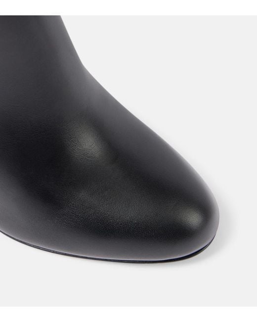 Christian Louboutin Black Loo 85 Leather Knee-High Boots