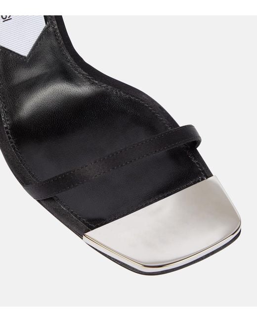Area Black X Sergio Rossi Amazona Feather-Trimmed Sandals