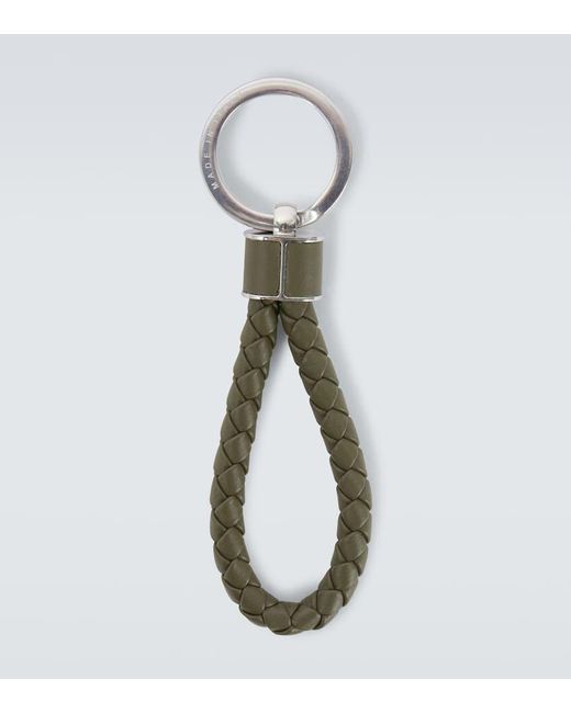 Bottega Veneta Schluesselanhaenger Intreccio Aus Leder in Green für Herren