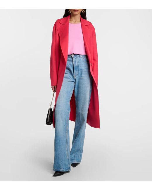 Cappotto doppiopetto in lana di Stella McCartney in Pink