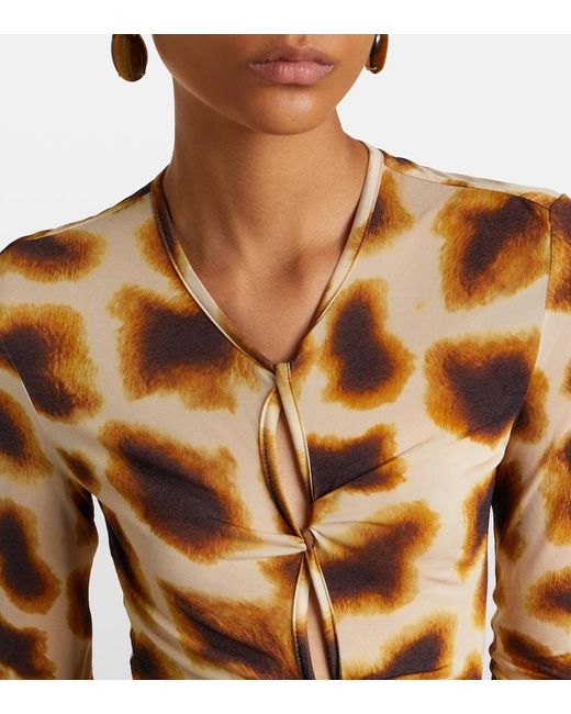 Christopher Esber Metallic Printed Jersey Top