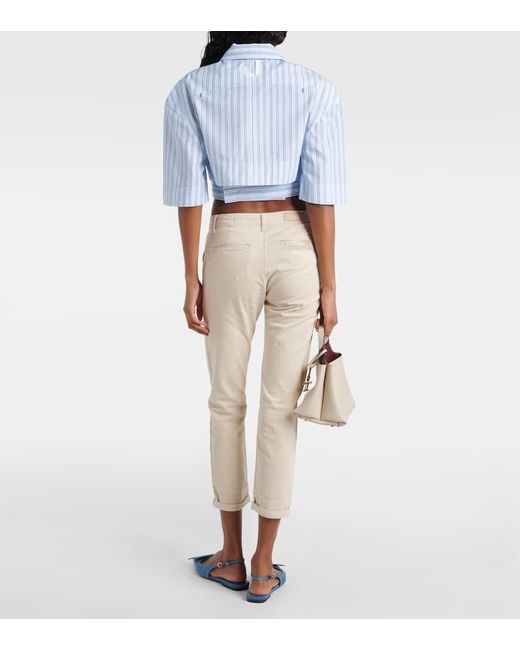 AG Jeans Natural Caden Mid-Rise Twill Tapered Pants