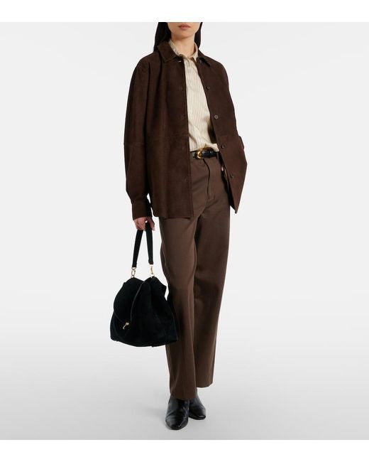 Totême  Brown Suede Overshirt