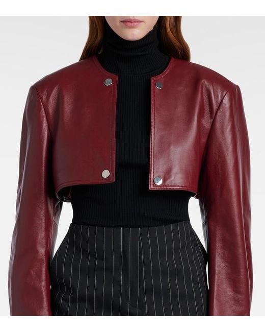 Sportmax Red Stenzone Convertible Leather Jacket
