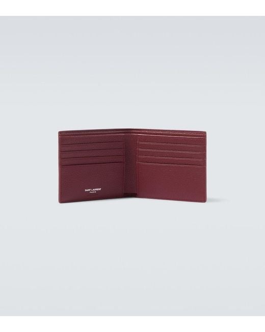 Saint Laurent Red Cassandre Leather Wallet for men