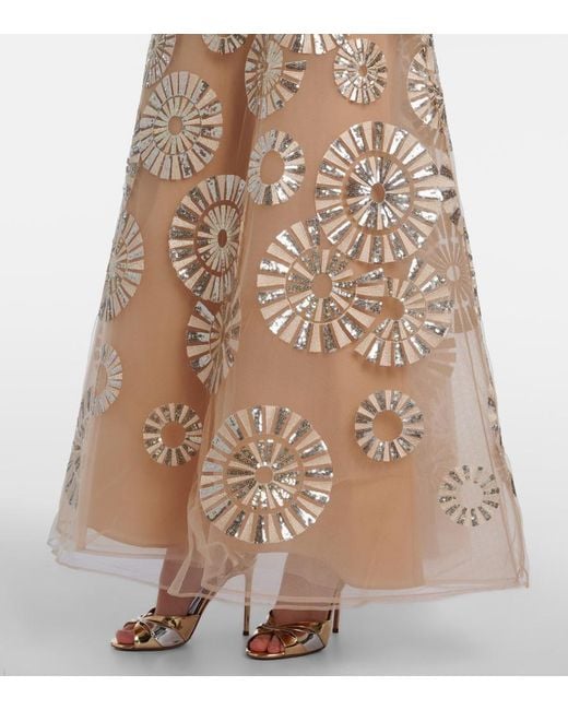 Elie Saab Natural Sequined Gown