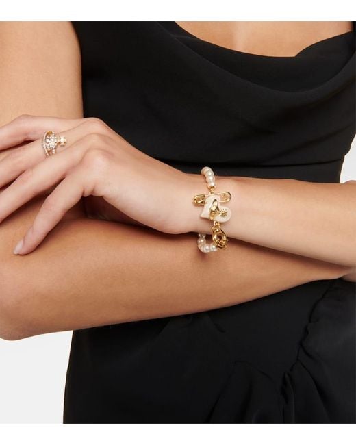 Vivienne Westwood Metallic Orietta Faux Pearl Bracelet