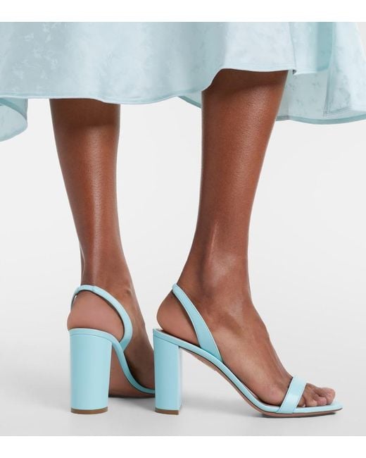 Aquazzura Blue Leather Slingback Sandals