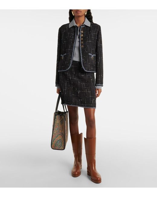 Etro Black Tweed Skirt