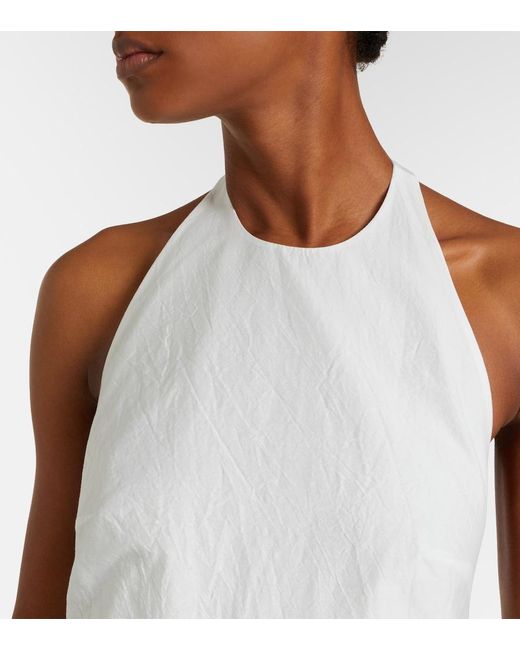 Rohe White Halterneck Cotton-Blend Poplin Midi Dress
