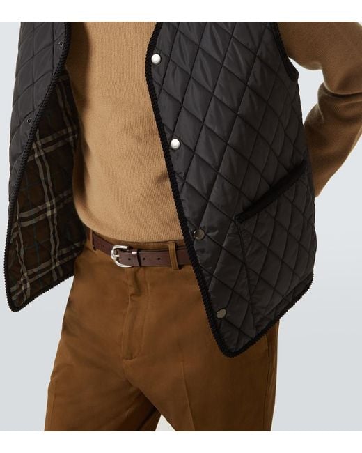 Burberry Black Quilted Vest for men