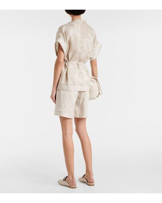 Brunello Cucinelli White Linen Top