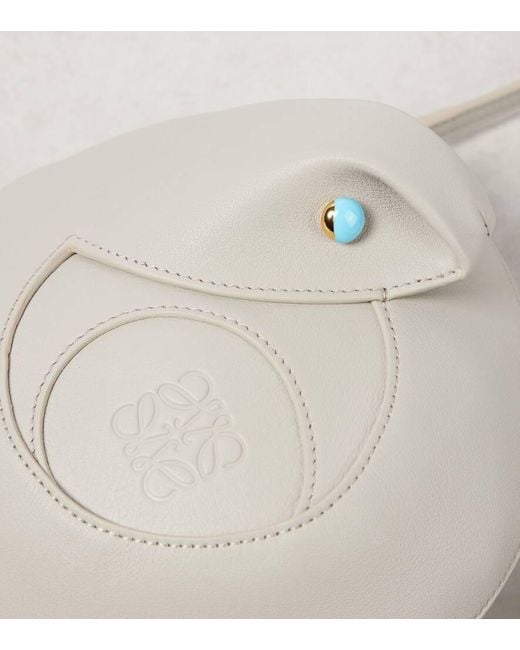 Loewe White Schultertasche Snake Aus Leder
