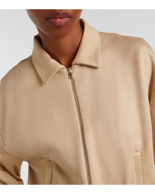 Max Mara Natural Blouson Argenta Aus Einem Seidengemisch