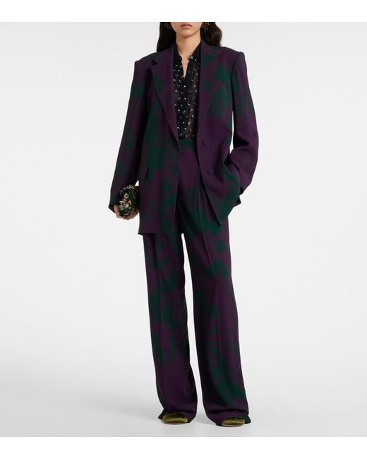 Dries Van Noten Blue Printed Blazer