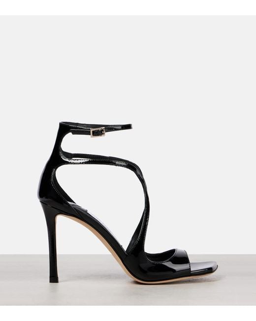 Jimmy Choo Black Sandalen Azia 95 Aus Lackleder