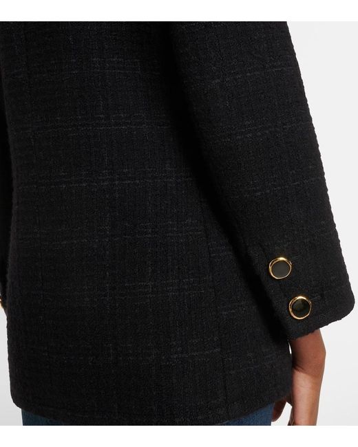 Saint Laurent Black Wool-Blend Tweed Jacket