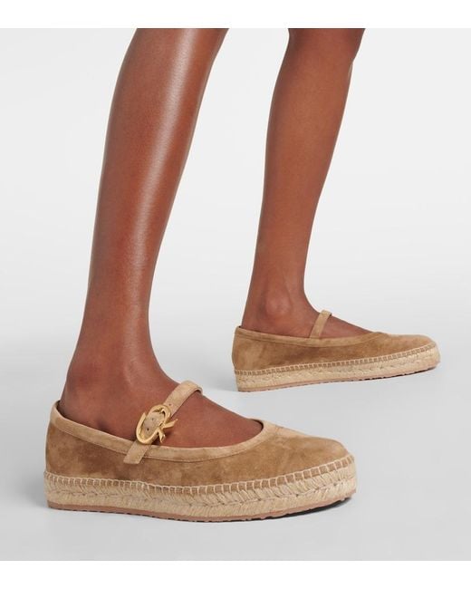 Gianvito Rossi Natural Elda Suede Espadrilles