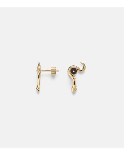 Ileana Makri Metallic Serpent Nest 18Kt Earrings With Diamonds And Emeralds
