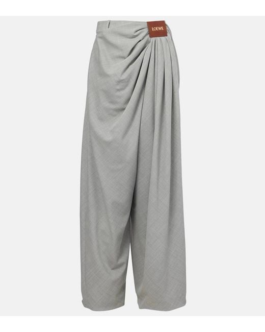 Loewe Gray Weite Hose Aus Wolle