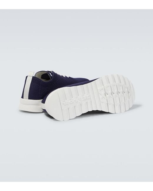 Kiton Blue Fits Cotton Sneakers for men