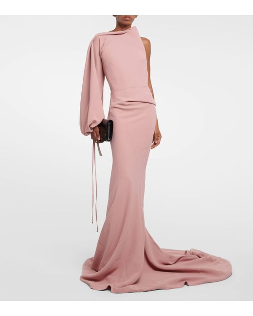 Robe longue Venomous asymetrique Maticevski en coloris Pink