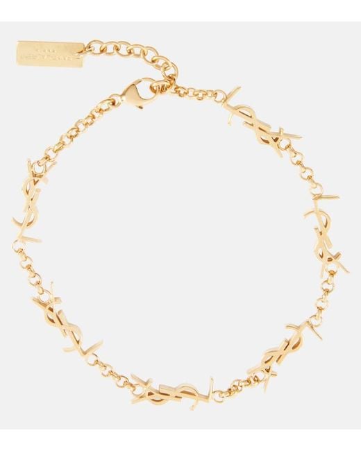 Bracciale A Catena Ysl di Saint Laurent in Metallic