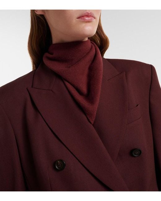 Brunello Cucinelli Red Monili Cashmere Scarf