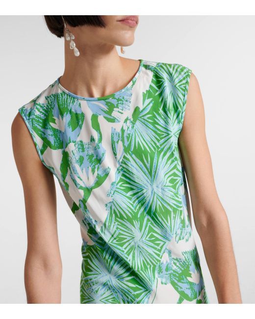 Diane von Furstenberg Green Sunniva Floral Maxi Dress