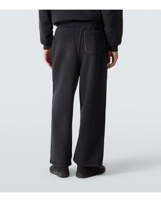 A.PRESSE Black Vintage Cotton Jersey Sweatpants for men