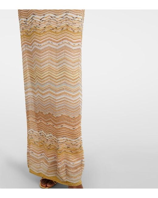 Missoni Natural Zig Zag Lame Maxi Dress