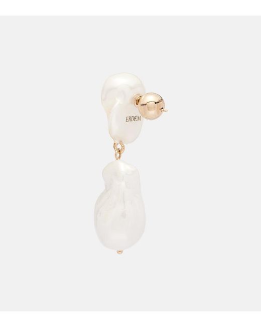 Erdem White Pearl Earrings