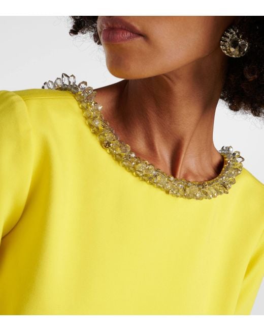Dorothee Schumacher Yellow Emotional Essence Embellished Midi Dress