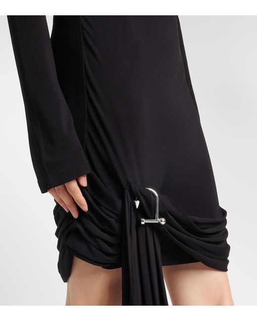 J.W. Anderson Black Draped Jersey Midi Dress
