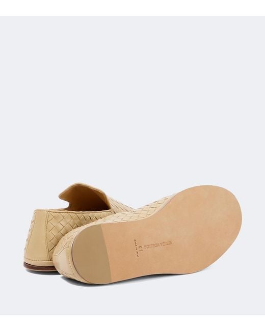 Bottega Veneta Natural Leather Intrecciato Slippers for men