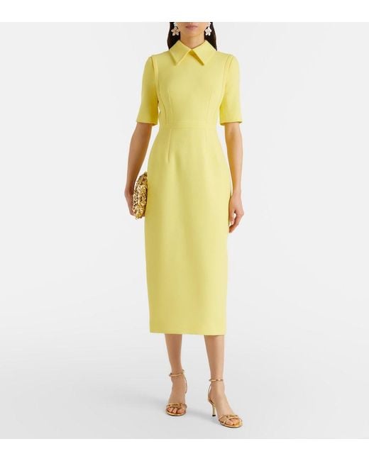 Emilia Wickstead Yellow Valletta Wool Crepe Midi Dress