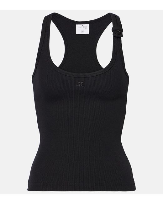 Courreges Black Top Aus Baumwolle