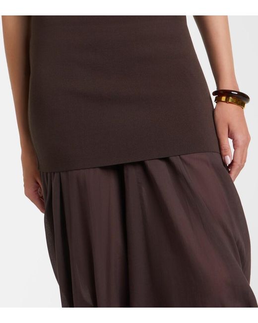 Totême Brown Cocoon Jersey Midi Dress