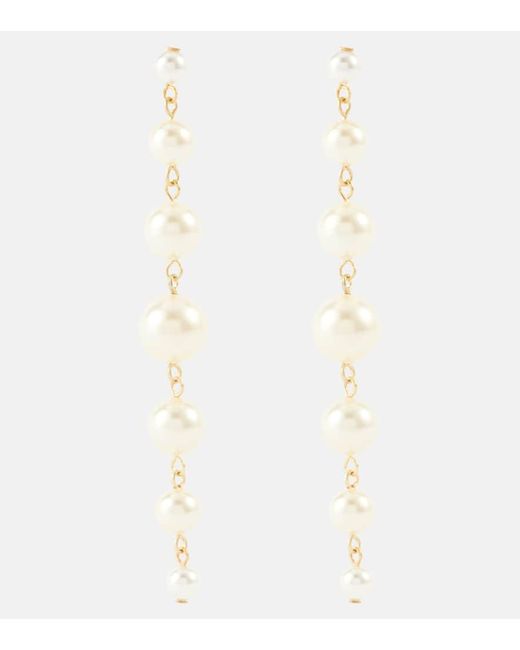 Jennifer Behr White Perlette Faux Pearl Drop Earrings