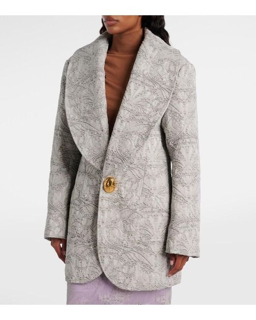JACQUES WEI Brown Shearling-Trimmed Cotton Coat
