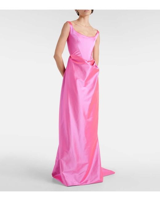 Vivienne Westwood Pink Robe Camille Aus Satin