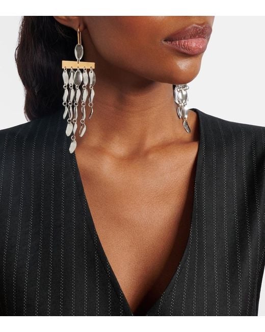Isabel Marant White Embellished Drop Earrings