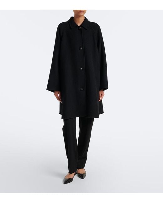 The Row Black Ina Wool-Blend Coat