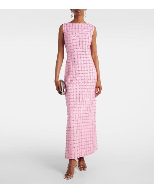 Jonathan Simkhai Pink Embellished Maxi Dress